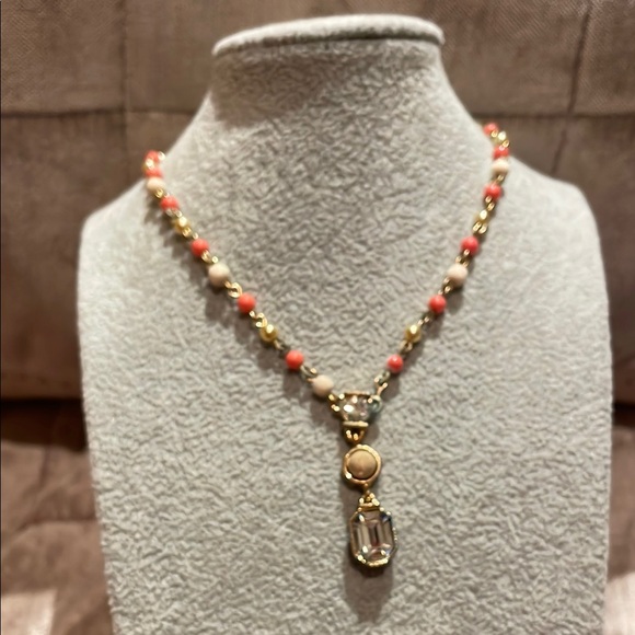 Givenchy Jewelry - Vintage Givenchy Gold and Coral Beaded Necklace Help Rescue Me